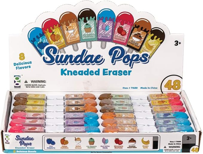 Raymond Geddes Sunday Pops Kneadable Erasers (Pack of 48)