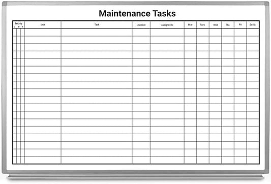 Maintenance Tasks Whiteboard - 60" x 40"