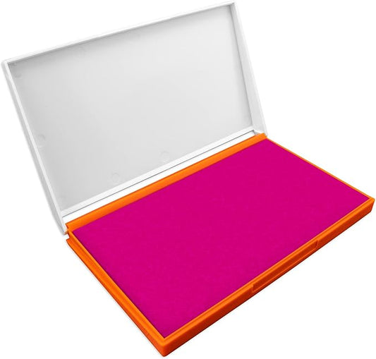 Plastic Case Stamp Pad Large Size, Magenta Purple Color - Size: 4" x 7" - Choose from 15 Ink Colors
