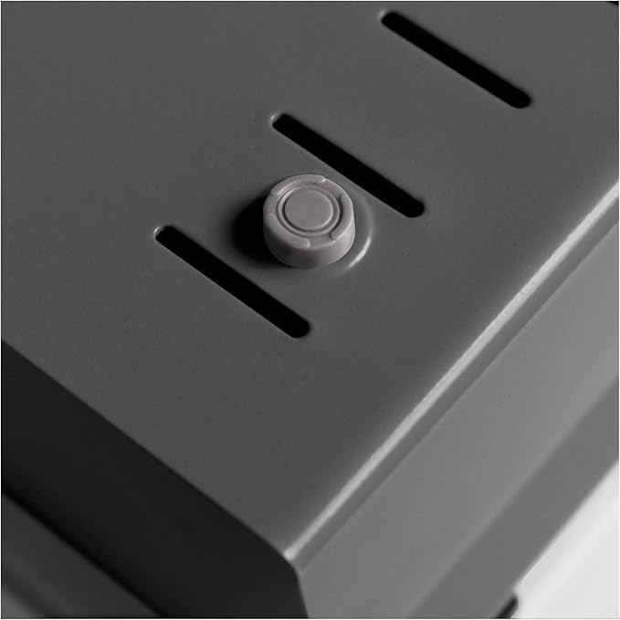 Acrimet 3 x 5 Card File Holder Organizer Box Metal Base Heavy Duty (AZ Index Cards and Divider Included) (Gray Color with Clear Crystal Plastic Lid Cover)