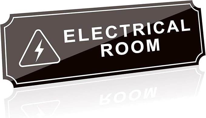 Electrical Room Door Sign for Business，Self-Adhesive Durable Modern Electrical Closet Room Sticker for Home, UV and Weather Resistant Authorized Personnel Only Signs for Business ，Workplace