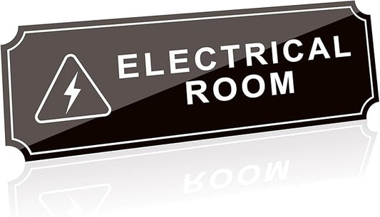Electrical Room Door Sign for Business，Self-Adhesive Durable Modern Electrical Closet Room Sticker for Home, UV and Weather Resistant Authorized Personnel Only Signs for Business ，Workplace