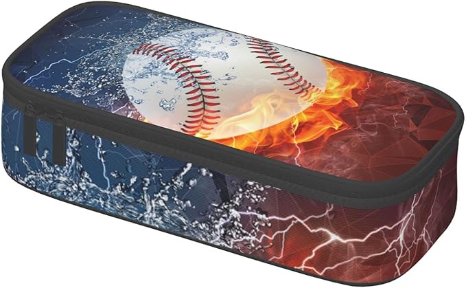SNAPMADE Baseball Pencil Case Sports Pencil Box for Boys Men, Large Capacity Durable Pencil Pouch Storage Pen Bag Stationary Case with Double Zippers