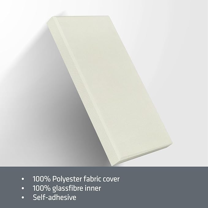 UMIACOUSTICS 4 PCS Acoustic Wall Panels, 2“ Thick 23.6" x 11.8" Fiberglass Recording Studio Acoustical Treatments Panels, Sound Absorbing Panels for Studios, Office, Home Theater. Beige