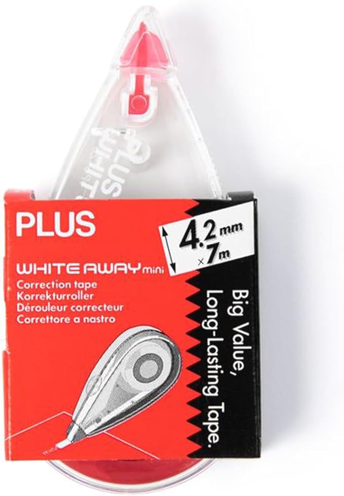 Plus Precision Correction Tape – 20-Pack, Smooth Instant Coverage, No Drying Time, 5/32” (4.2mm) Width x 23 ft (7m) Length, Clean & Accurate Error Correction