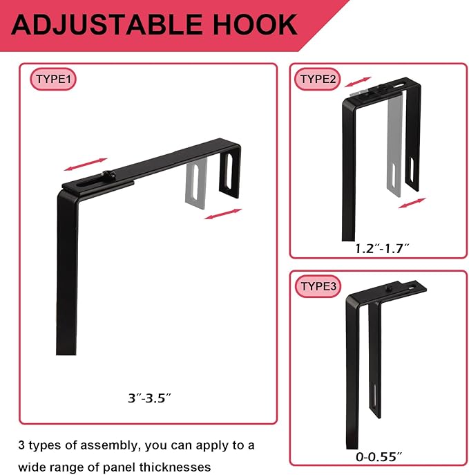 GDINDINFAN 6-Tier Hanging File Organizer Office Cubicle Accessories for Work Organizer Wall Mount File Holder for Mails Folders Papers Magazine Organization, Black