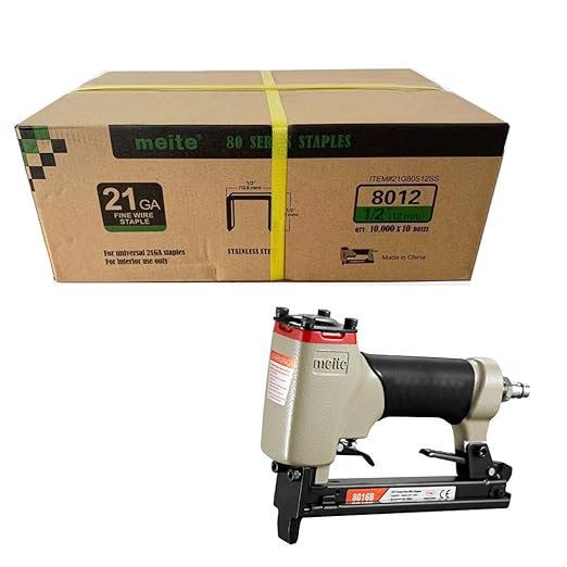 meite 21 Gauge 1/2-inch Crown Upholstery Staples, 304 Stainless Steel with 1/2-inch Leg Length, Heavy Duty Staples for Staple Gun MT8016 (10 Boxes)