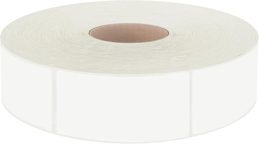 600 PCS White Rectangular Stickers, Blank Write On Labels Self-Adhesive Stickers Roll White Name Tags with Permanent Adhesive for File Folders Office School Supplies(1.54” x 0.74”)