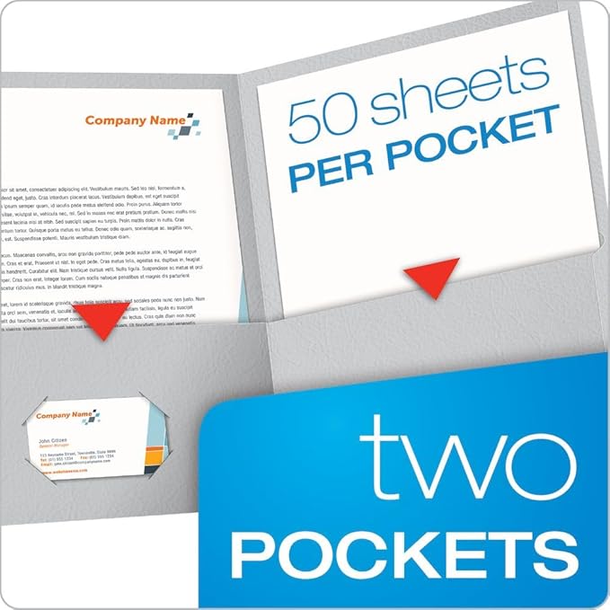 Oxford Twin-Pocket Folders, Textured Paper, Letter Size, Gray, Holds 100 Sheets, Box of 25 (57505EE)