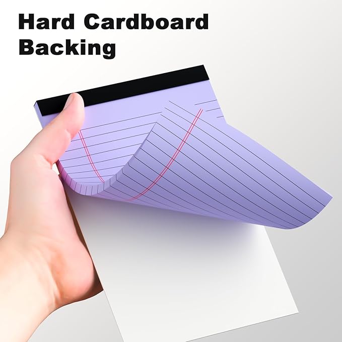 AILZFEI Pink Purple Small Legal Pad 5 x 8 College Ruled Color Legal Pads Paper Notepads 6 Pack Sturdy Back Writing Pads 5 x 8 Note Pads Perforated Narrow Ruled Pads of Paper