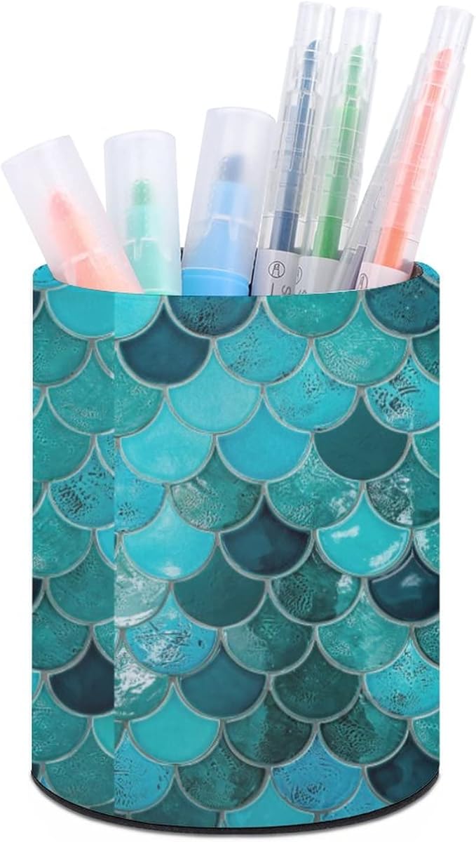 DIYYAO Personalize Sunflower Pattern Circular Pen Holder - Desk Pen Organizer Control Storage Box Makeup Brush Holder (C)