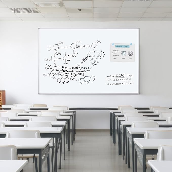 Maxtek White Board Dry Erase 72 x 48, Magnetic Dry Erase Whiteboard for Wall 6' x 4' Wall-Mounted Aluminum Frame Versatile Presentation Marker Board with a Long Pen Tray for Classroom, Office & Home