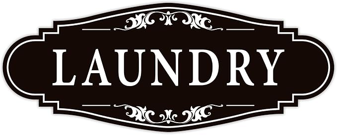 Laundry Room Door Sign for Business and Home，Self-adhesive Waterproof Cute Laundry Room Door Sticker Decals for House, Apartment, Hotel Laundromat Decor（Black）