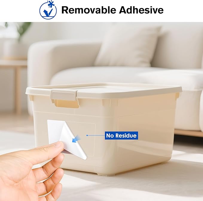 L LIKED 3" x 2" Blank Removable Labels with No Residue, Water and Oil Resistant, Use for Both Home and Office (1 Roll, 700 Labels)