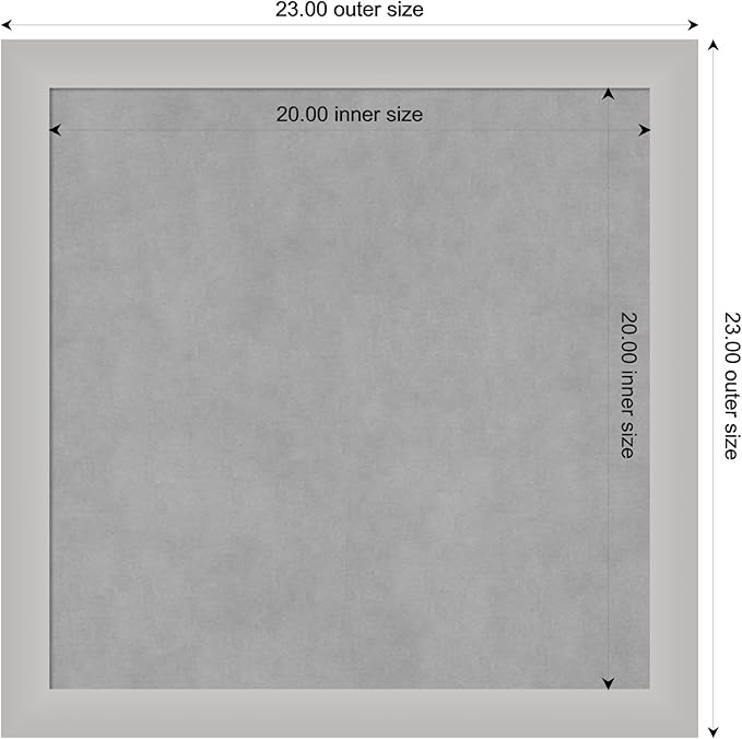 Amanti Art Silver Framed Magnetic Board 23x23 Medium Vision Board for use with Magnets, 100% Metal Sheet to Display Items as Office Decor or for Home Organization in mudroom, Kitchen or Kids Room