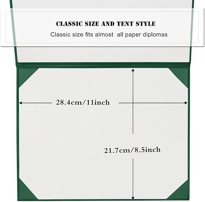 Diploma Cover 8.5” x11” Diploma Holder of Graduation Leatherette Padded Certificate（Tent Style