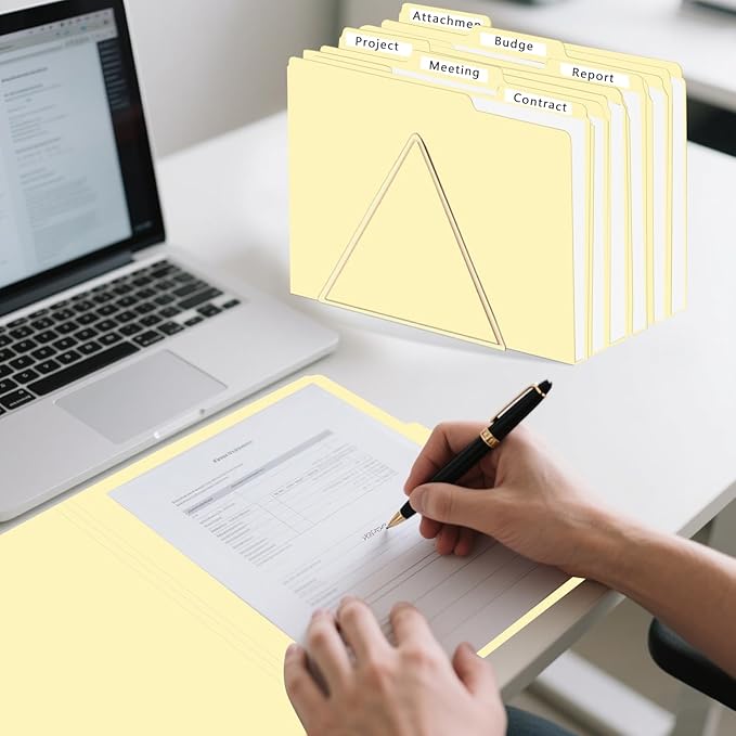 Manila Folders, HERKKA 170 Pack 1/3 Cut Tab File Folders, Manila Folders 8.5 x 11 Designed for Office and Classroom Use, Letter Size