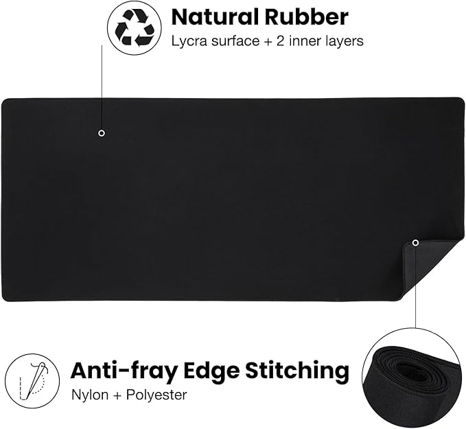 ALOANES Large Gaming Mouse Pad with Non-Slip Rubber Base,Stitched Edge,Desk mat for Laptop,Computer & PC, Wristing Pad for Gamer,Office & Home,Classic Black XXL 15.74''x35.43''x0.12''