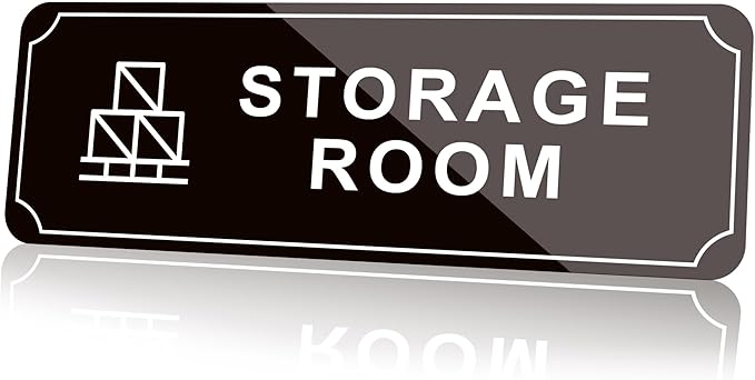Storage Room Door Sign for Business, Self-Adhesive Durable Modern Storage Room Sticker, UV and Weather Resistant Authorized Personnel Only Signs for Home, Business, Restaurants, Private Area