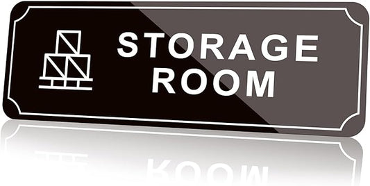 Storage Room Door Sign for Business, Self-Adhesive Durable Modern Storage Room Sticker, UV and Weather Resistant Authorized Personnel Only Signs for Home, Business, Restaurants, Private Area