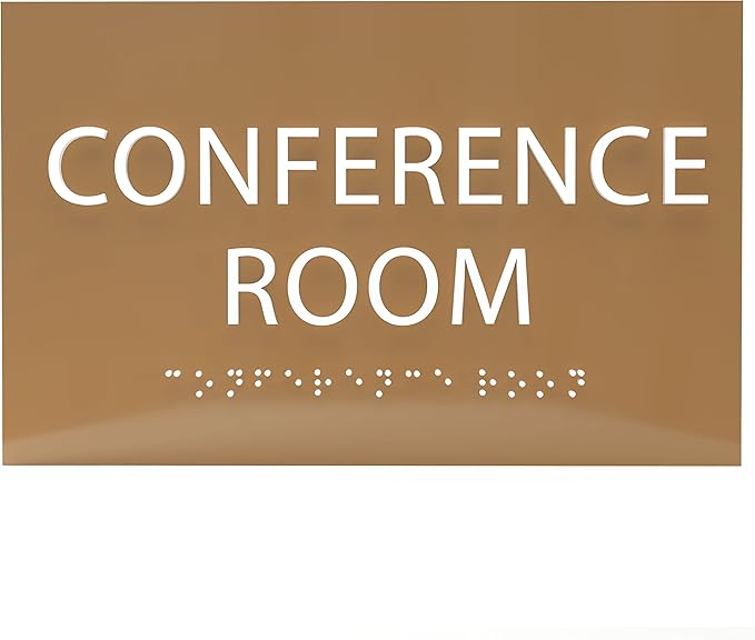 ADA CENTRAL SIGNS - 6" X4" Conference Room Sign - ADA Compliant Tactile Graphics Grade 2 Braille Text Privacy Sign | Wall Mount Plastic Meeting Signs For Schools, Hospitals, Offices, and Apartments