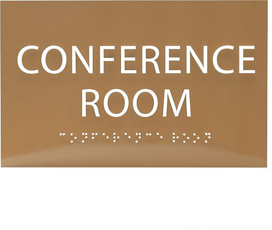 ADA CENTRAL SIGNS - 6" X4" Conference Room Sign - ADA Compliant Tactile Graphics Grade 2 Braille Text Privacy Sign | Wall Mount Plastic Meeting Signs For Schools, Hospitals, Offices, and Apartments