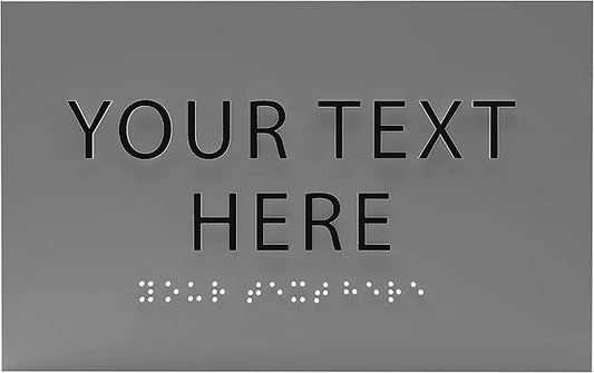 ADA CENTRAL SIGNS - 6" X4" Personalized Custom Sign- Tactile Graphics Grade 2 Braille Text | ADA Compliant Wall Mount Plastic Signs For Schools, Offices, Businesses, Apartments & Restaurants