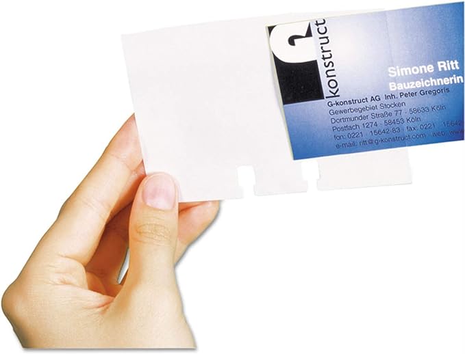 Durable Visifix & Telindex Business Card Sleeves Extension Set, Transparent, 40-Pack - for Cards up to 2.75" x 4.125" - Business Card Sleeves - Pack of 40
