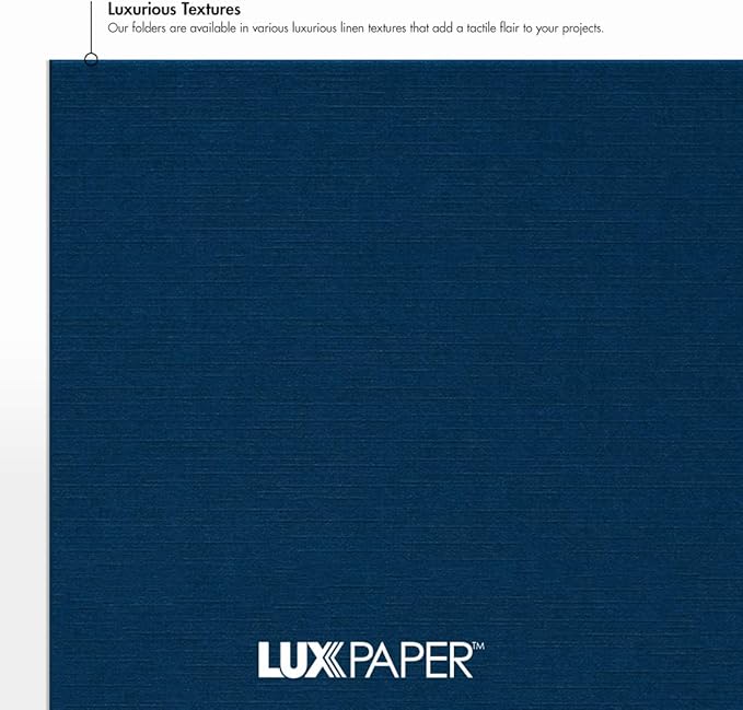 LUXPaper 9.5" x 12" Certificate Holders | Nautical Blue Linen | 100lb. Cover | 250 Qty