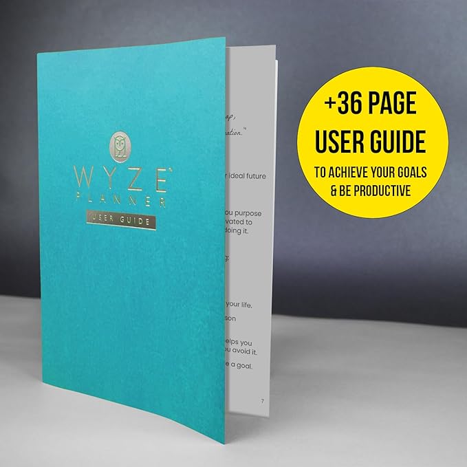 Wyze Planner Undated Daily Planner – 1-Year B5 Productivity Organizer with Two-Page Weekly Spread, Goal Setting, Habit Tracker, Weekly & Monthly Pages – Hardcover Time Management Notebook (Turquoise)