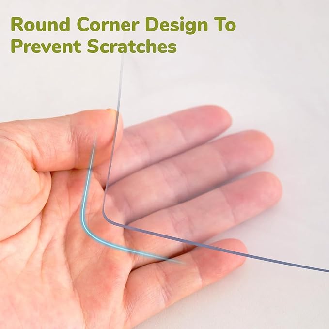 Eisdroma 23.6 x 63 Inch Clear Table Cover Protector, Clear Table Protector for Dining Room Table, 1.5mm Plastic Table Cover, Waterproof Table Pad for Kitchen, Office