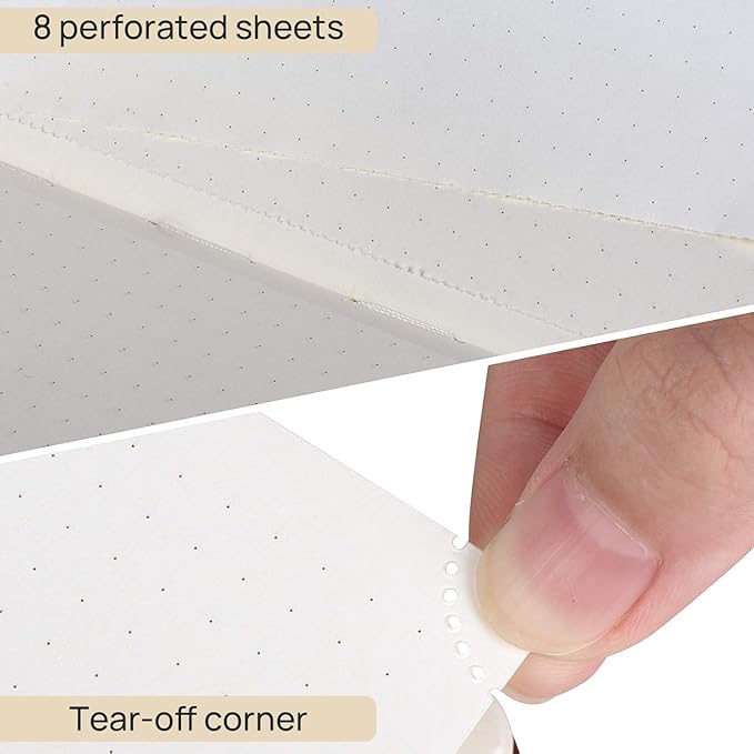 POPRUN Spiral Bullet Dotted Journal Notebook, 7-1/4" x 9-1/2" - 120 GSM Thick Paper, 220 Numbered Pages, Hardcover for Men & Women with Pocket, Index Tabs, 8 Perforated Sheets, Dark Green