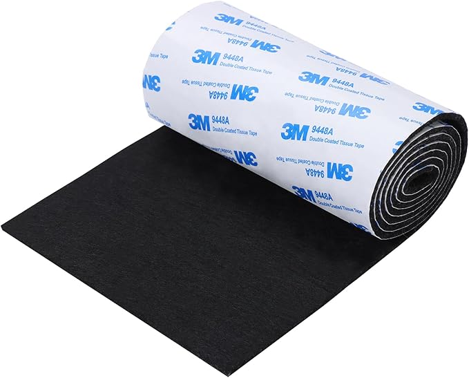Felt Furniture Pads, Non Slip Self Adhesive Cuttable Felt Tape Black Heavy Duty Felts Strip Roll for Protecting Hardwood Floors Chair Wall Protector (40 x 5 x 0.12 Inch)