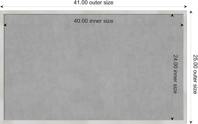 Amanti Art Silver Framed Magnetic Board 25x41 Large Vision Board for use with Magnets, 100% Metal Sheet to Display Items as Office Decor or for Home Organization in mudroom, Kitchen or Kids Room