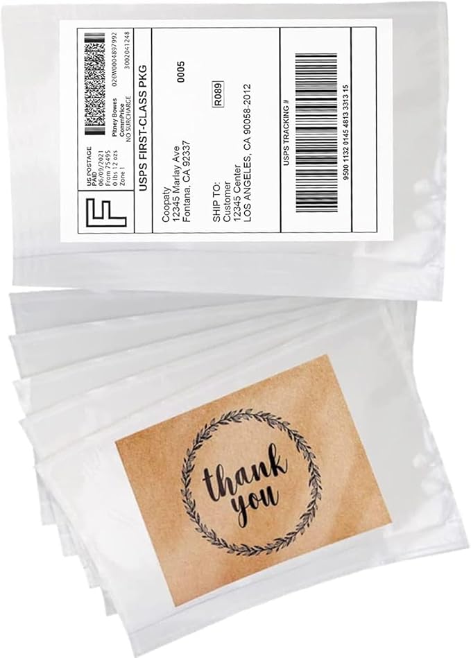 Coopaty 6" x 9" Adhesive Packing List Envelopes Clear Plastic Mailing Shipping Envelope Pouch (500 Pack)