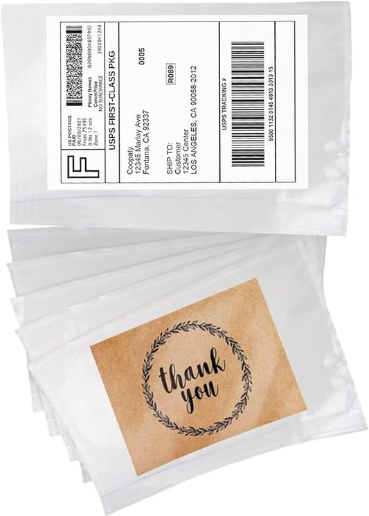 Coopaty 6" x 9" Adhesive Packing List Envelopes Clear Plastic Mailing Shipping Envelope Pouch (500 Pack)