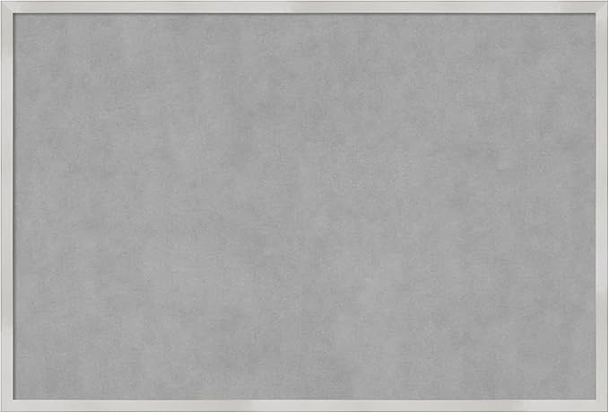 Amanti Art Silver Framed Magnetic Board 25x37 Large Vision Board for use with Magnets, 100% Metal Sheet to Display Items as Office Decor or for Home Organization in mudroom, Kitchen or Kids Room
