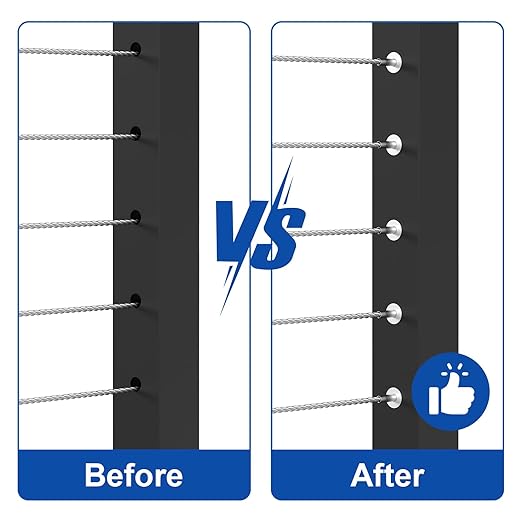 BLIKA 20 Pack 1/8" Invisible Cable Railing Kit and 20 Pack Cable Railing Adhesive Sleeves, Deck Wire Railing Kits for 2"×2" Wood/Metal Post, T316 Marine Grade