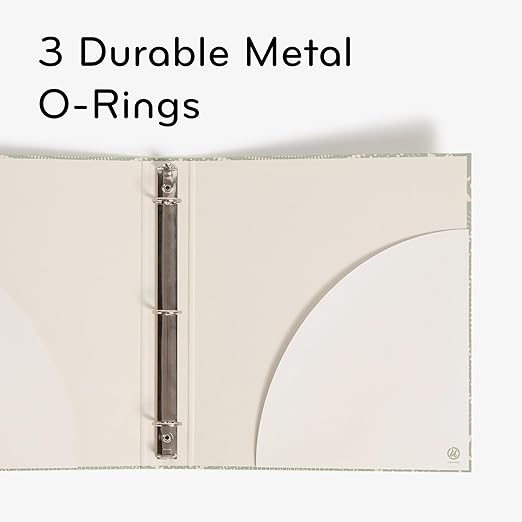 U Brands Eco-Conscious 1" Binders, Set of 2, Pink and Sage Green Boho Chic Prints, Silver Metal O-Rings