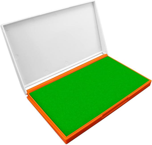 Plastic Case Stamp Pad Large Size, Green Color - Size: 4" x 7" - Choose from 15 Ink Colors