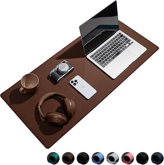 Reniteco Waterproof Large Gaming Mouse Pad with Durable Stitched Edges, Non-Slip Rubber Base, Grainy Jacquard Mouse Mat Desk Pad for Home Office Gaming, 35.4''x15.7''x0.12'', Matte Brown