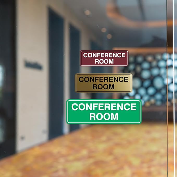 Standard Conference Room Sign - Red/Yellow - Medium 2 Pack