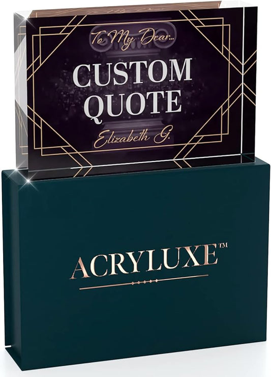 Custom Acrylic Sign Personalized, Custom Desk Name Plate, 18 Styles, (4"x6"), With Gift Box, USA Made by Acryluxe. (Fantasy)