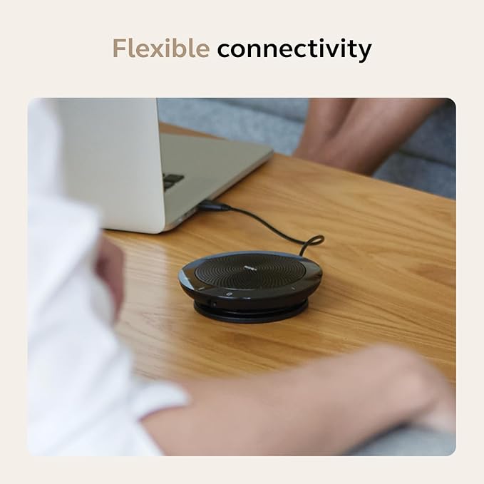 Jabra Speak 510 (2025 Edition) Portable, USB or Wireless Bluetooth Speaker for Meetings and Calls with Crystal-Clear Sound, Works with All Meeting Platforms - Microsoft Teams, Google Meet, Zoom, Black