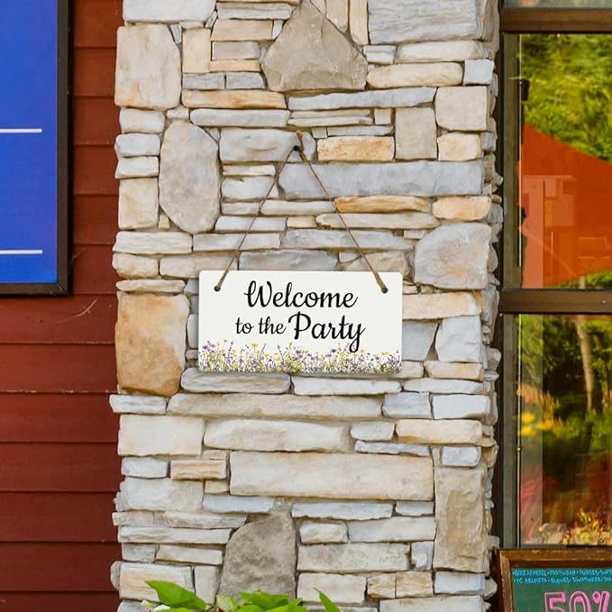 Signs ByLITA Wildflower Meadow Personalized Hanging Wall or Door Sign (5 x 10") | Custom Signage for Your Home & Business