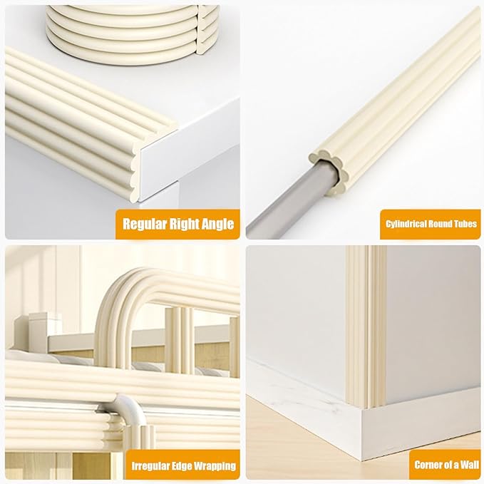 Soft Extra-Wide Edge Protector for Baby, 16.4ft Baby Proofing Edge Guards Padding Self-Adhesive Double Sided Tape, Safety Guards Proof Foam Padding for Sharp Edges, Table, Desk, Furniture Black