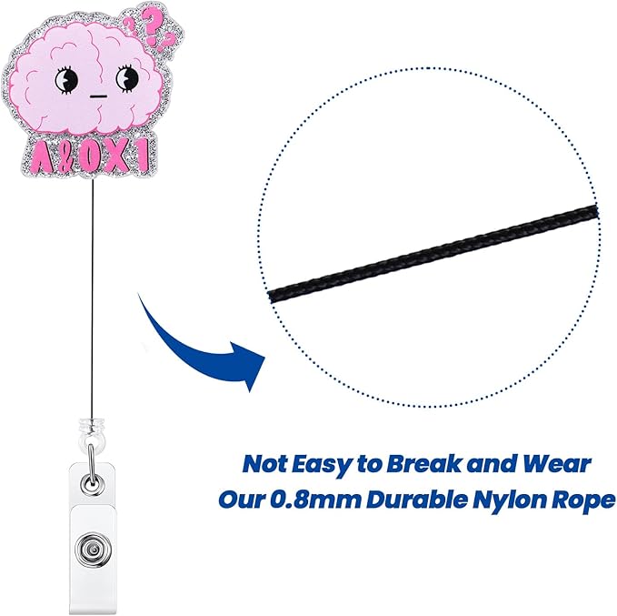 A&0x1 Funny Office Badge Reel | Retractable ID Card Badge Holder | Name Tag Medical Work Badge Clip for RN LPN CNA MA ER Night Shift Nurse Doctor | Nurse Gifts | Acrylic｜Alligator Clip