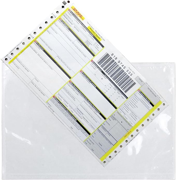 RyhamPaper Packing List Envelopes, Clear 7.5" x 5.5" Self Adhesive Shipping Labels Envelope Pouches (100 PCS)