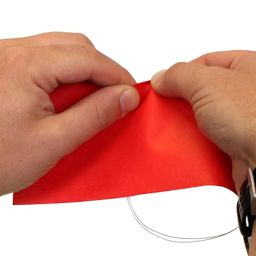 SmartSign Blank Tyvek Shipping Tags with Wire, Size #5 | 4 3/4" x 2 3/8", Pack of 100, Red, Made in USA
