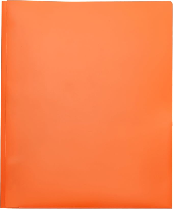 Amazon Basics Heavy Duty Colorful Plastic Folders with 2 Pockets for Letter Size Paper, Pack of 12, Assorted Colors
